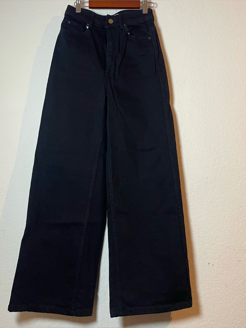 Sézane Black High Rise Wide Leg Jeans Size 34 US 2 XS